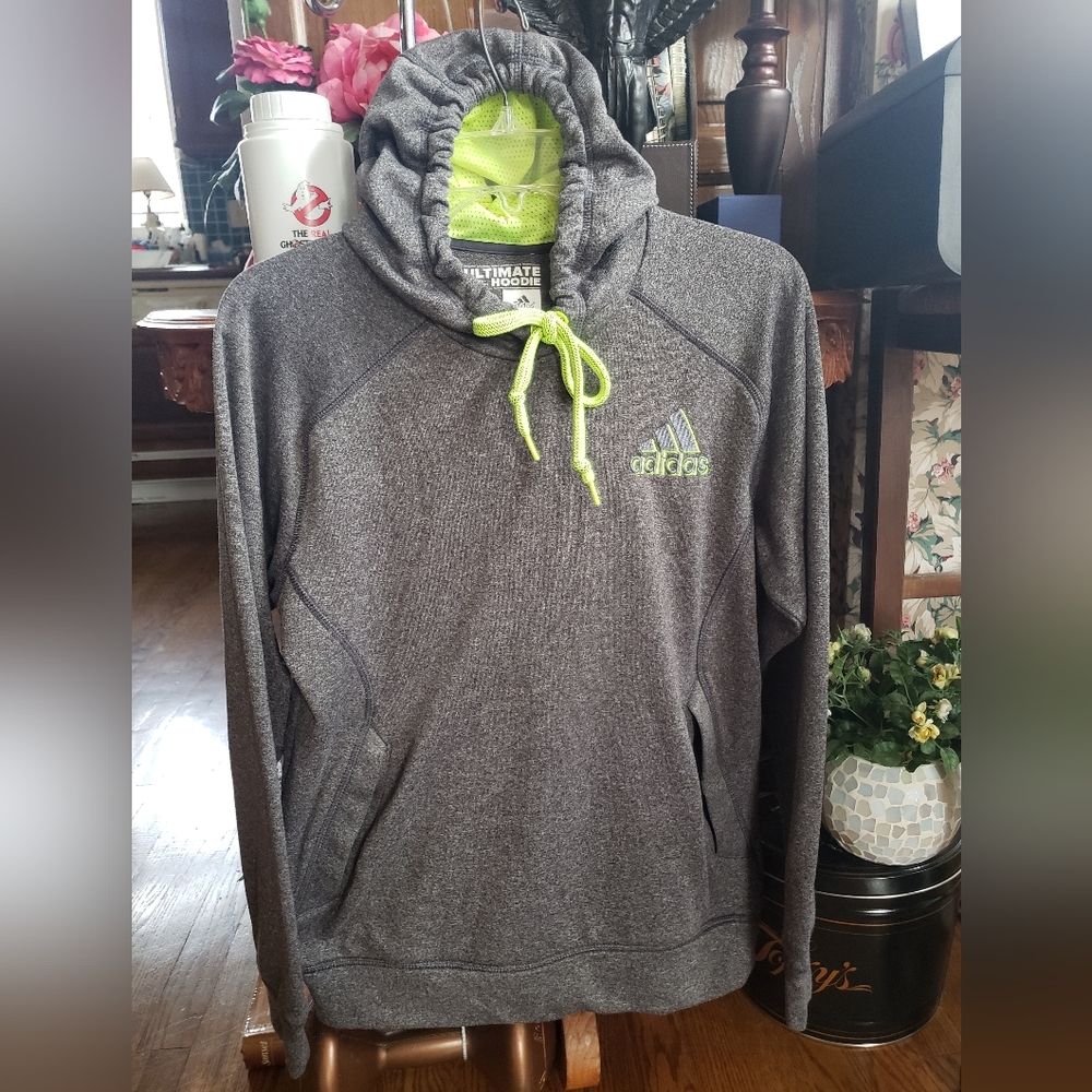 ADIDAS Climawarm Gray Ultimate Hoodie Size SMALL